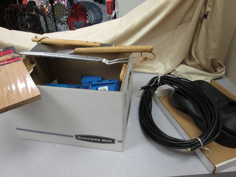 Box of misc items all displayed in ...
