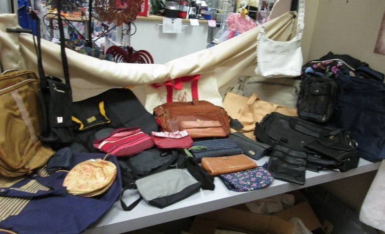 Box of purses, hand bags, wallets, ...
