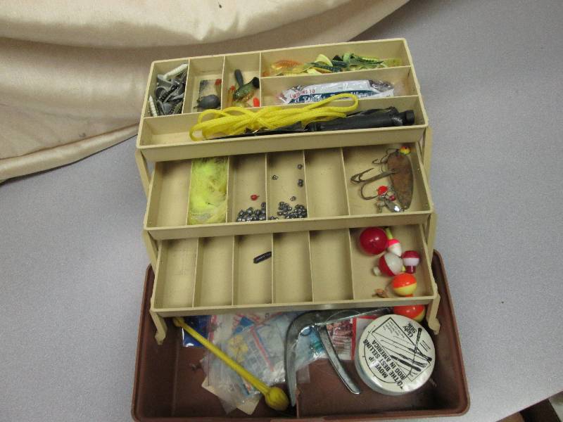 fishing tackle and tackle box...