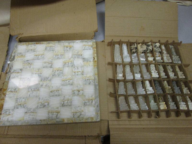 Solid Marble Chess Set. Pristine co...