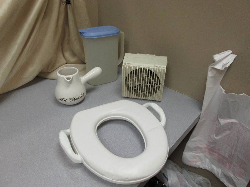 tupperware container, plug in wall ...