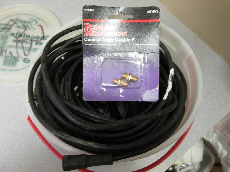 bucket of coax cables...