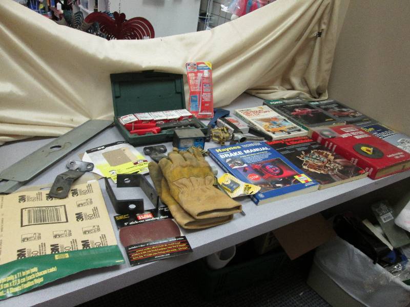 box of misc auto stuff and more all...
