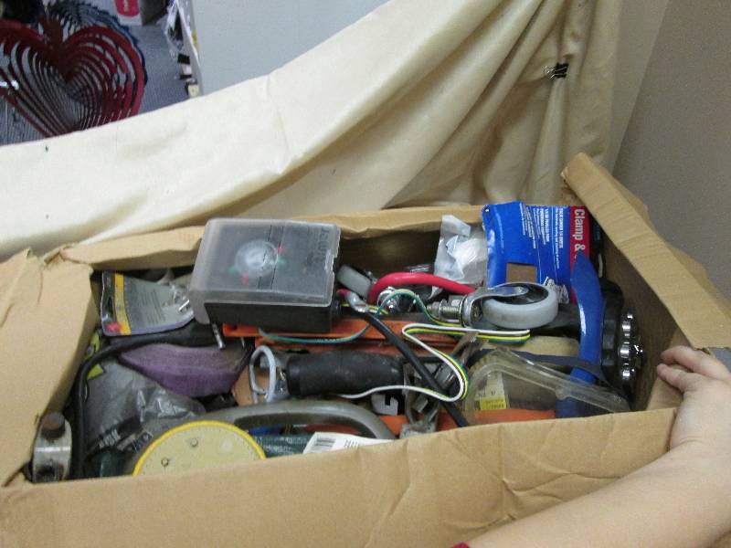 box of misc items all displayed in ...