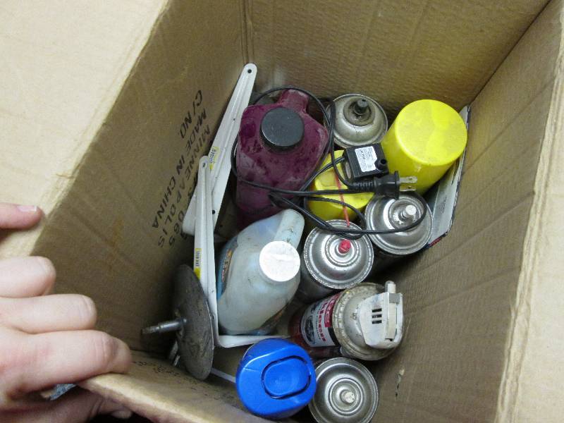 box of misc from fishing tackle to ...
