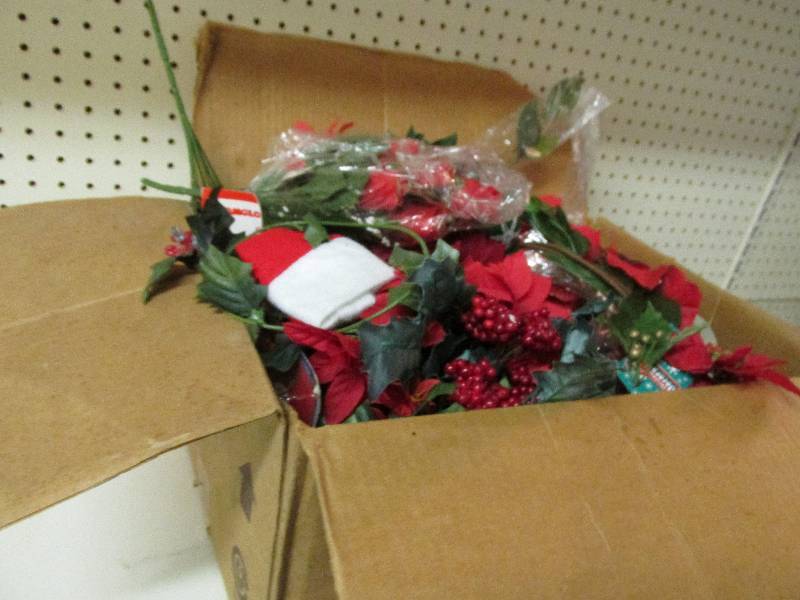 Xmas garland,ornaments,santa hats...