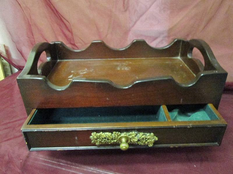 pipe box with lined storage drawer...