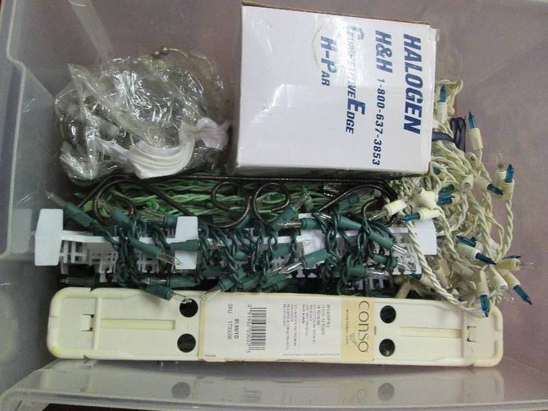 Box lot of assorted light strings...