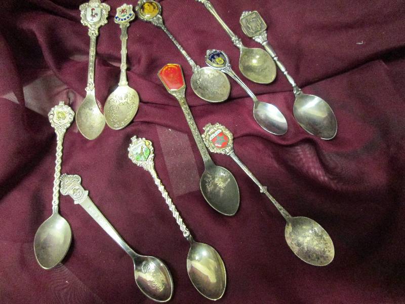 11 assorted collector spoons ...