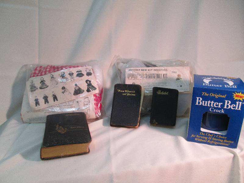 x2doll kits,butter crock,x3 bibles ...