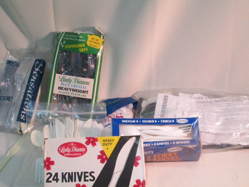 x12 bags of plastic silverware,chem...