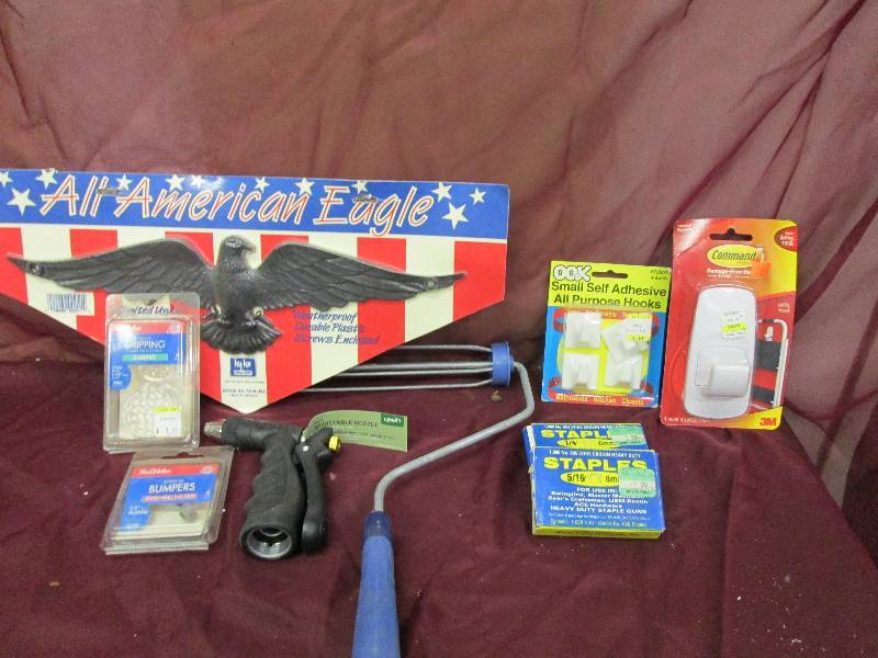 x2 boxes of staples,paint roller,x2...
