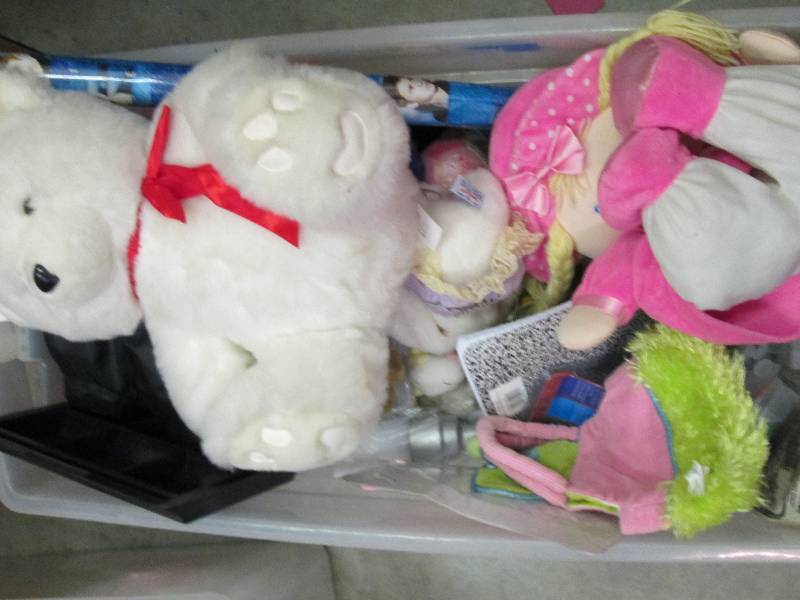 full box of stuffed animalstoys...