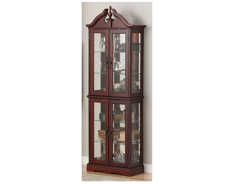 lot 84 image: alcove Lighted Cherry-Finished Curio Cabinet