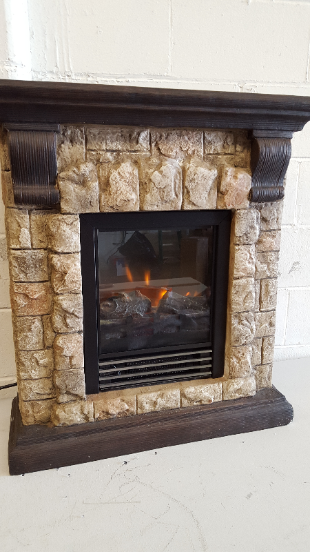 lot 86 image: Faux Stone Fireplace