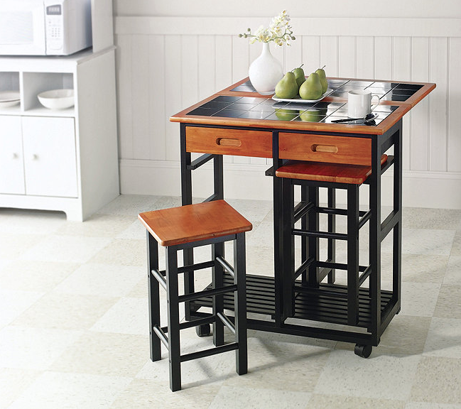 lot 90 image: Stowaway Table and Stools Set - CherryBlack
