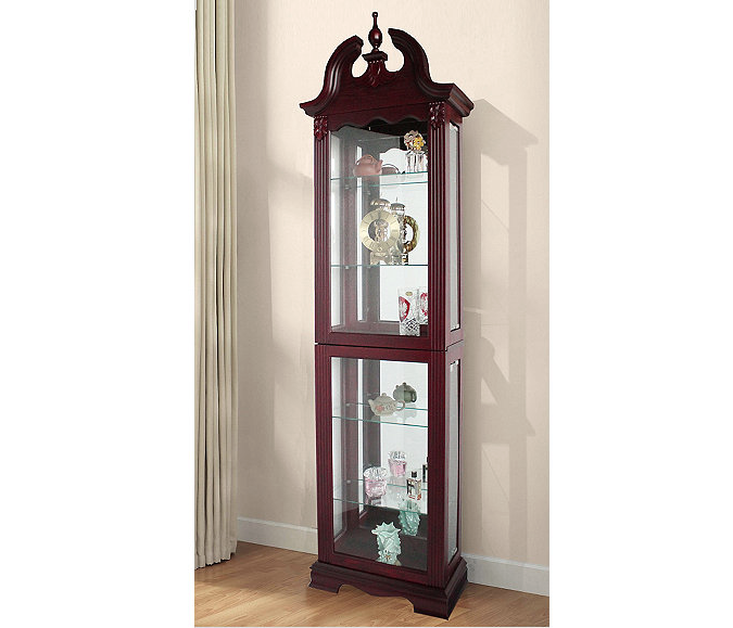 lot 93 image: Curio Display Cabinet in Cherry Finish