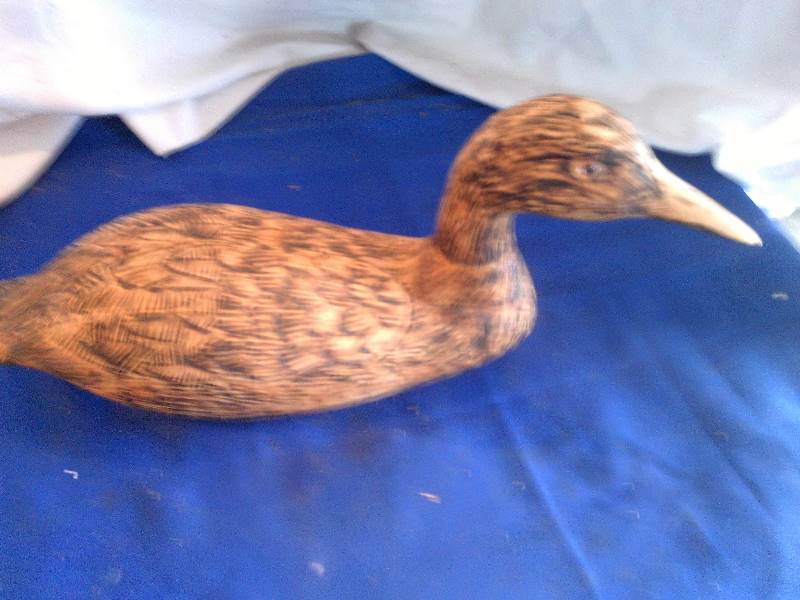 hand carved wood duck