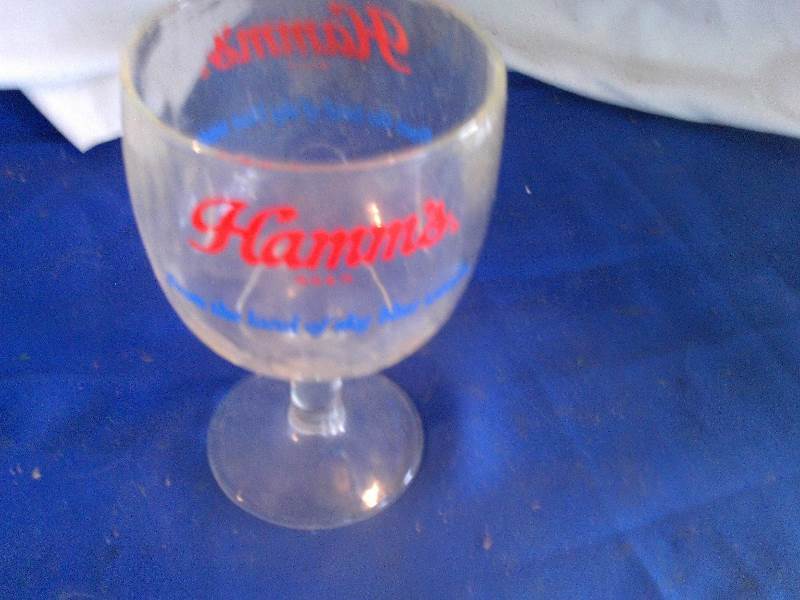 vintage hamms beer goblet