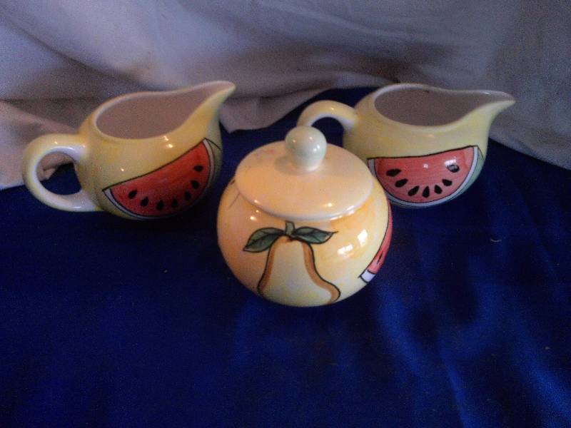 vintage creamers and suger bowl