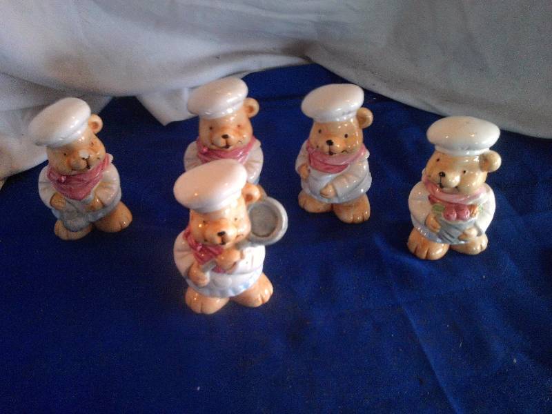 set of 5 chef bears