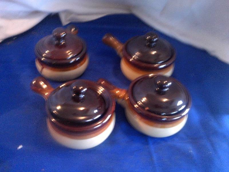 set of 4 crock chili bowls