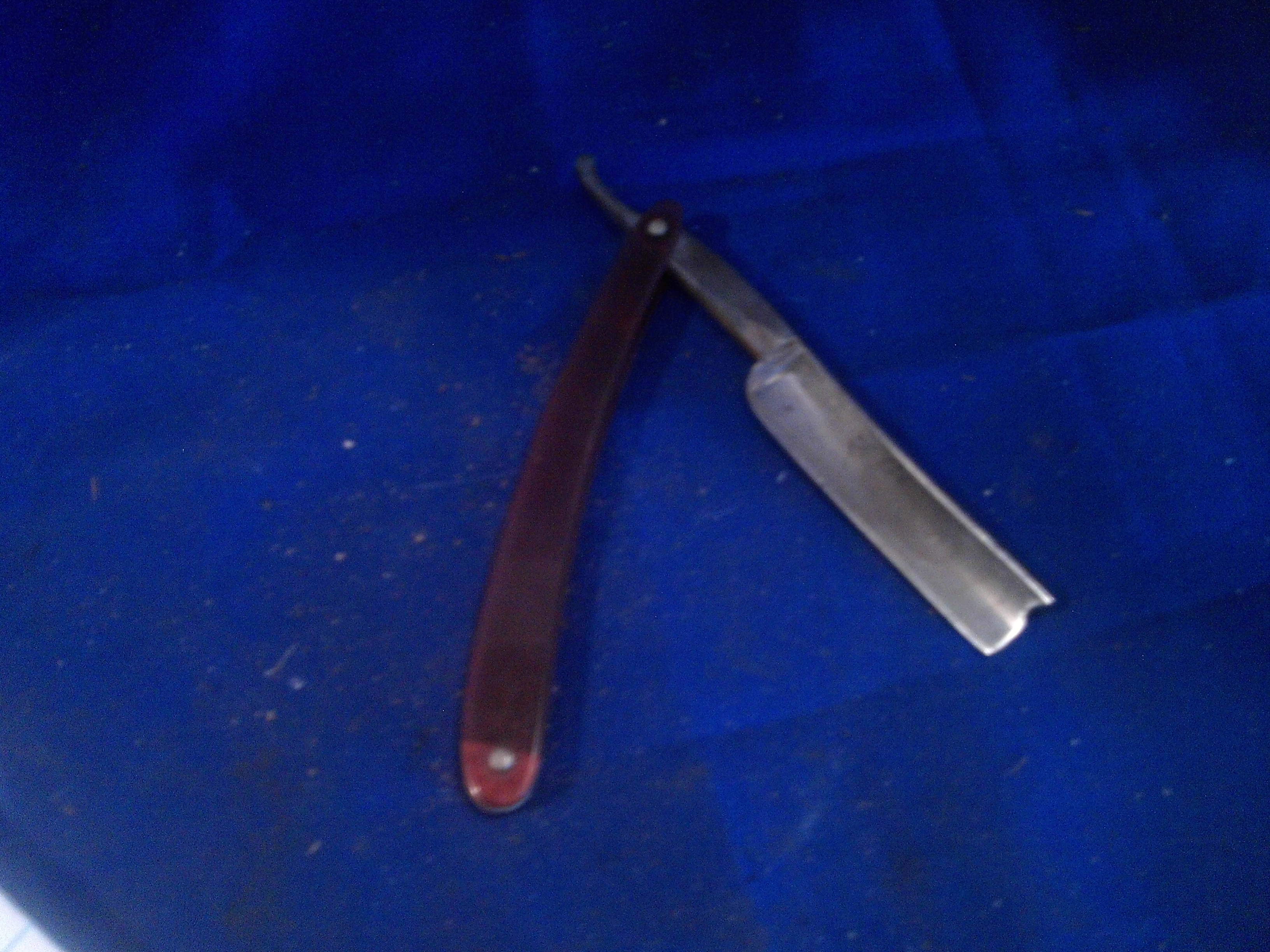 vintage wilbert damuscus steel straight edge razor