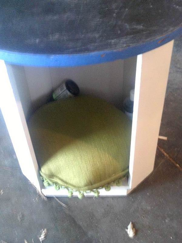 wooden puppy bed with pillow