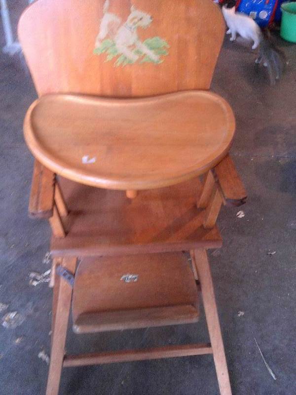 antique wooden high chair