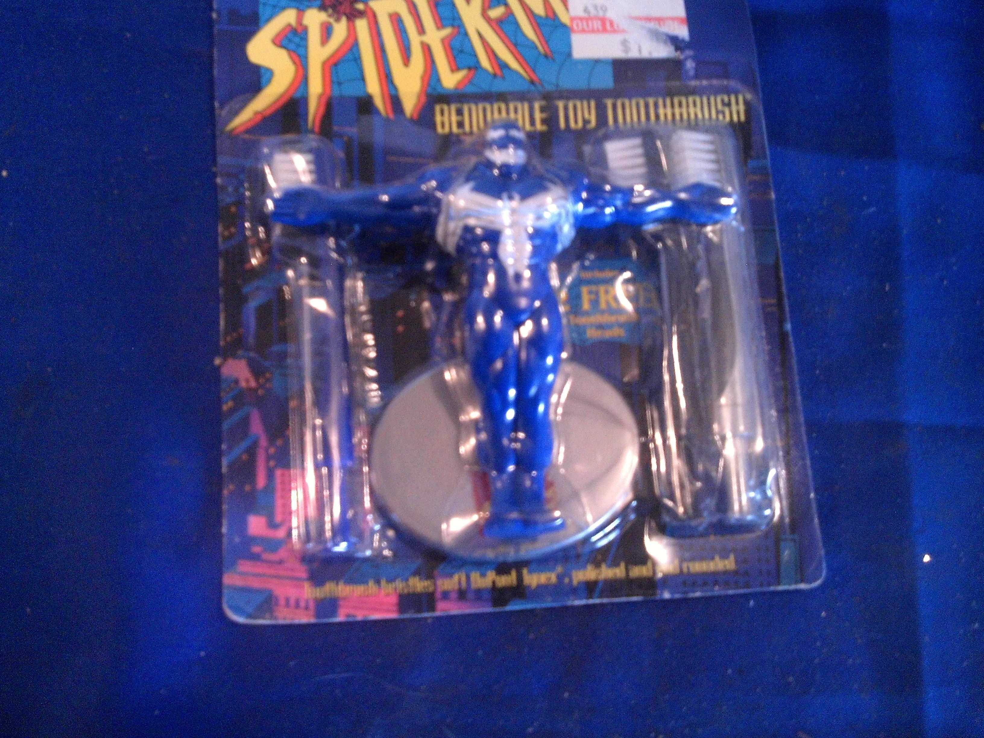 vintage spiderman tooth brush set