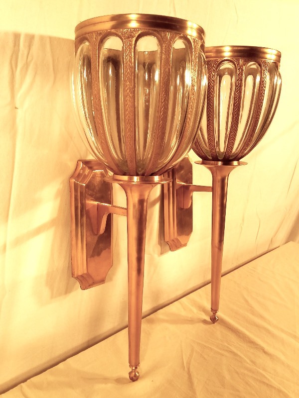 Antique Brass Candle Wall Sconses (very nice condition)