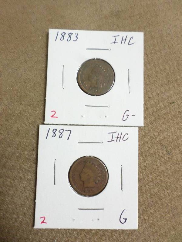 1883 G-, 1887 G,  Indian Head Cents...