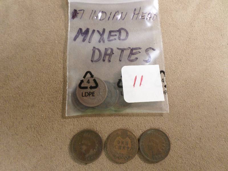 7 Mixed Dates Indian Head Cents...