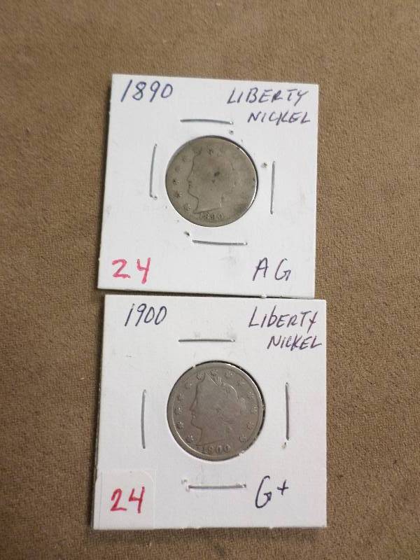 1890 AG, 1900 G, Liberty V Nickels...