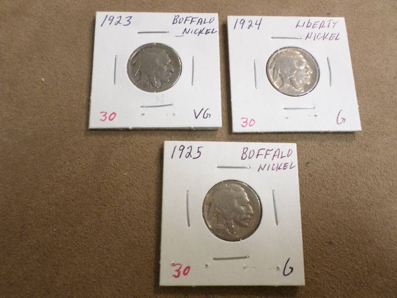 1923 VG, 1924 G, 1925 G, Buffalo Ni...