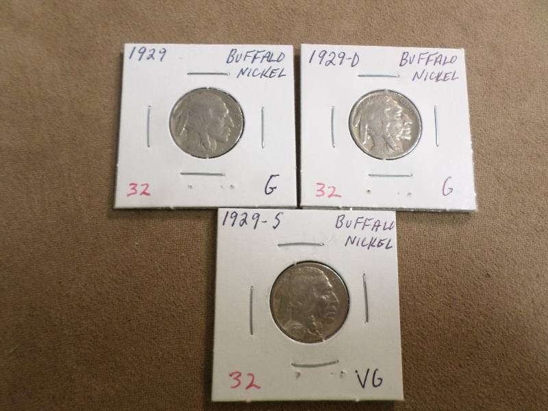 1929 G, 1929-D G, 1929-S VG, Buffal...
