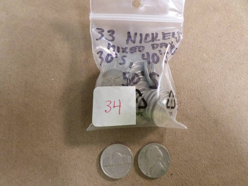 33 Mixed Date Jefferson Nickels fro...