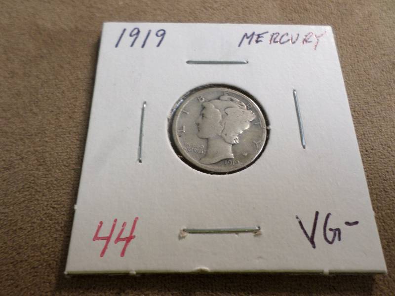 1919 VG-, Mercury Dime...