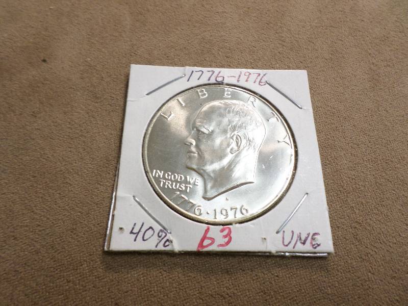 1776-1976 Ike Dollar, Unc. 40% Silv...