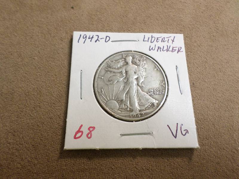 1942-D VG, Liberty Walking Half Dol...