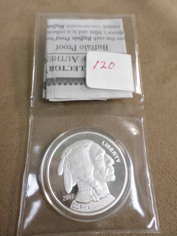 2007 1 OZ Buffalo Proof Copy Coin  ...