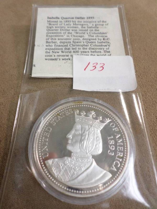 1893 Isabella Commerative Proof Sil...