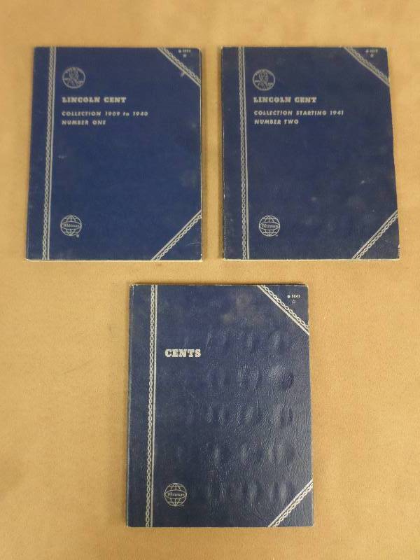 3 misc coin folders, Lincoln Cents...
