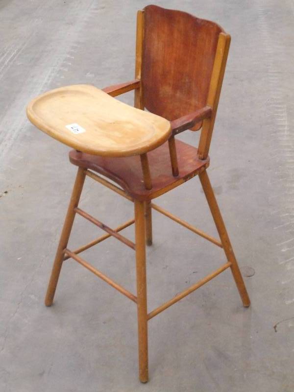 Vintage Wooden High Chair ...