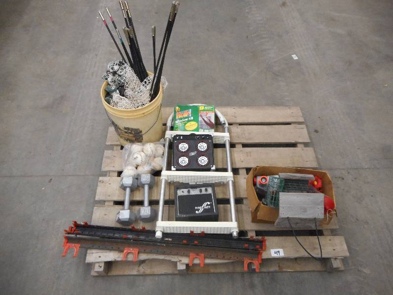 Pallet Lot Dumbells, Baseballs, Sw...