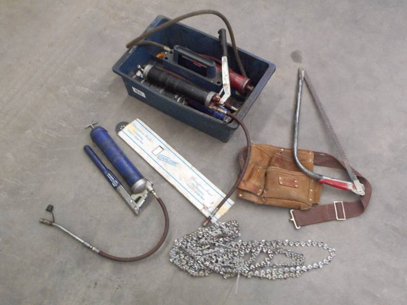 Lot Of Grease Guns, Tool Belt, Hand...