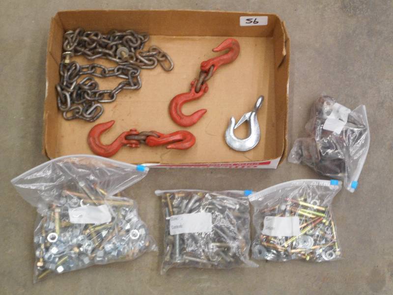 Box Of Bags Of Misc Hardware, Chai...