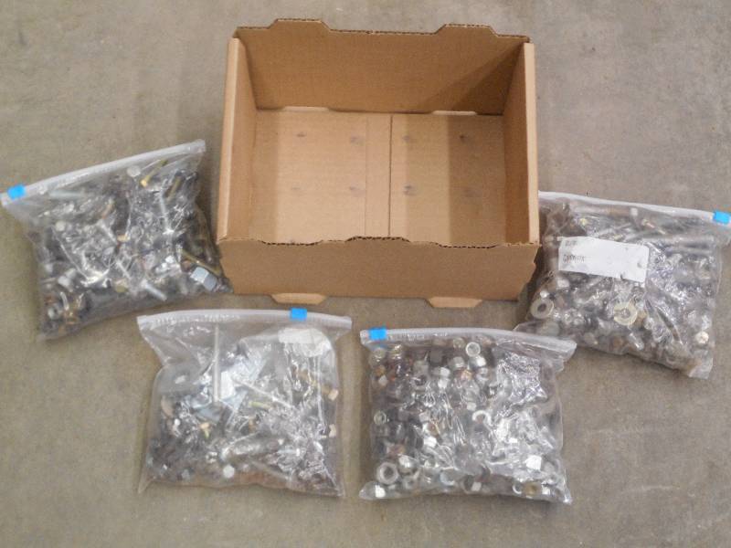 Box Of Misc Bags Full Of Nuts-Bolts...