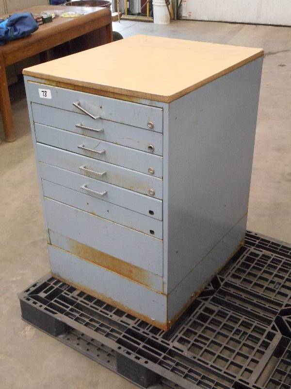 7-Drawer Shop Cabinet With Wood Top...