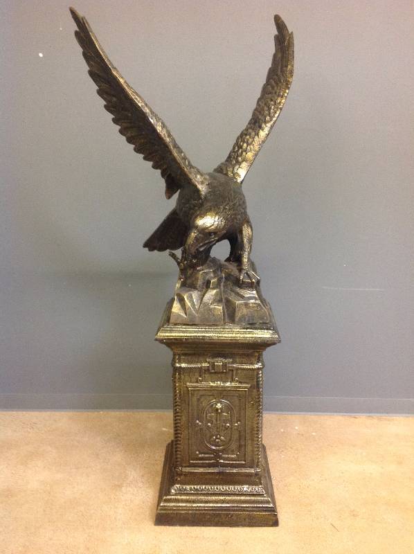 Large & Impressive Bronzed Cast Iron Eagle Statue
